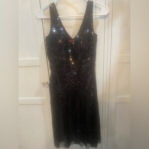 New Plastic Tag Only JS Collections Black Sequin Gown